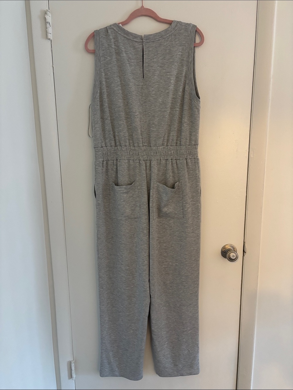 Lou & Grey Light Gray Sleeveless Jumpsuit with Elastic Waist - Picture 2 of 5